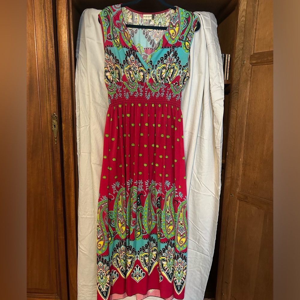 Red/Paisley Maxidress